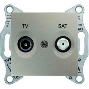 Розетка TV-SAT проходная титан SEDNA SDN3401268